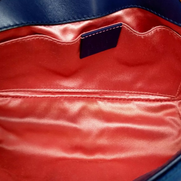 GUCCI GG Marmont velvet small bag Royal Blue Velour - Picture 7 of 9